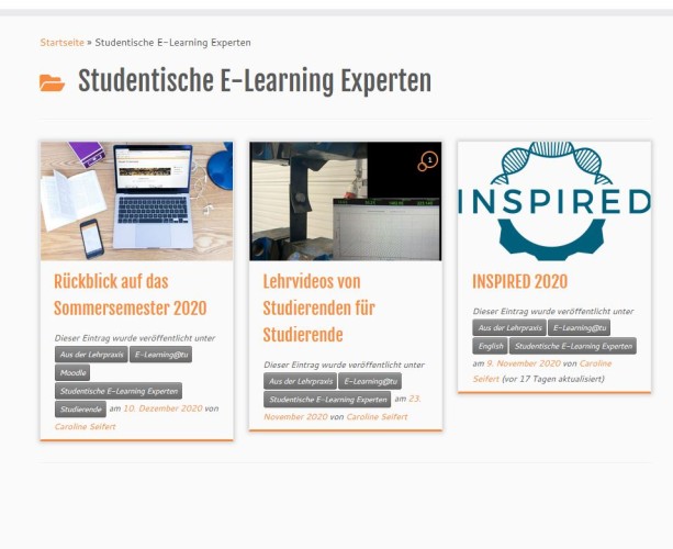 Screenshot aus E-Learning Blog