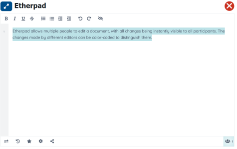 Etherpad with little example.