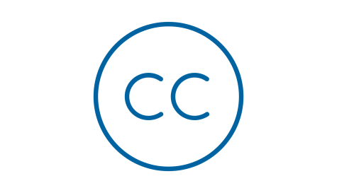 Foto: Ein blaues Symbol mit den Buchstaben ´CC´ in einem Kreis, das für Creative Commons steht.
