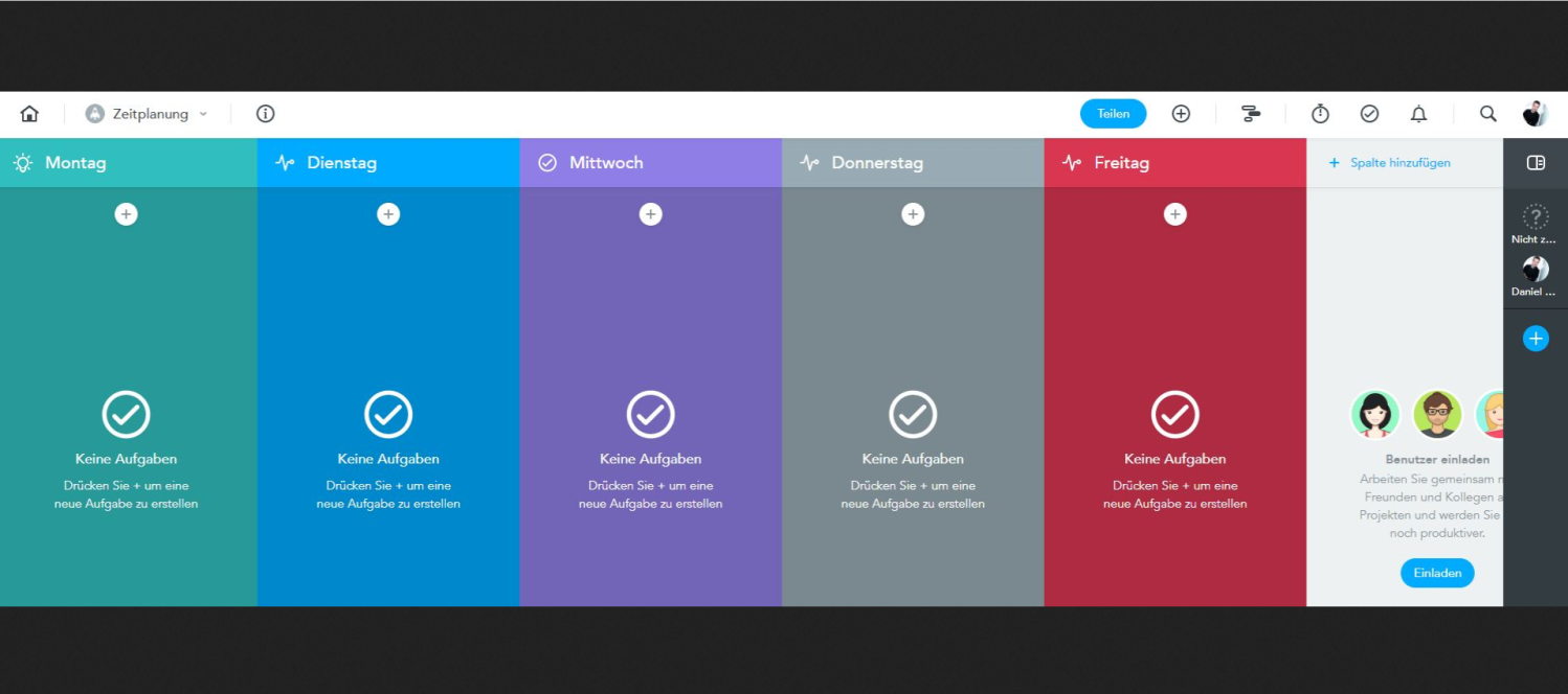 Foto: Screenshot von Meistertask-Zeitplanungsseite