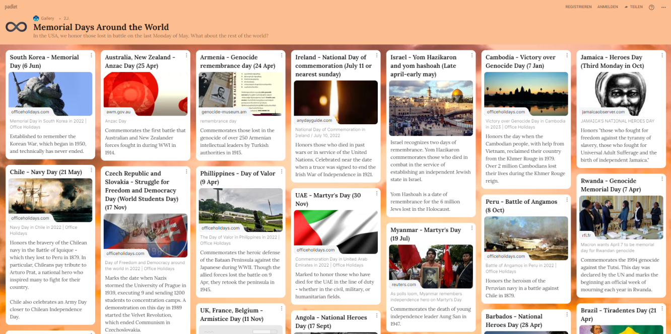 Foto: Beispiel-Pinnwand von Padlet.