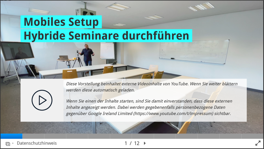 Screenshot Präsentation Mobiles Setup für Hybride Seminare am KIT