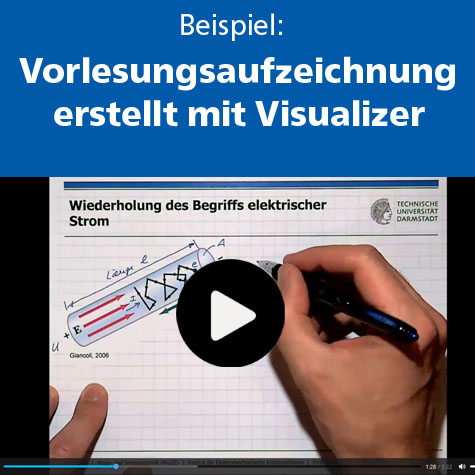 Foto: Screenshot von Beispiel für eine Vorlesungsaufzeichnung erstellt mit Visualizer.